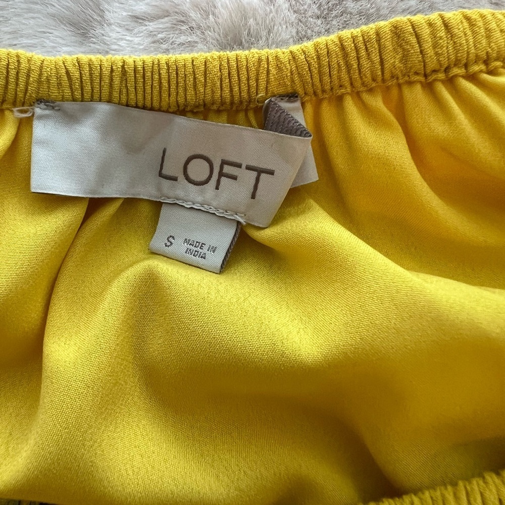 LOFT Floral Pattern Button Down Dress in Yellow Size Small - Picture 7 of 9